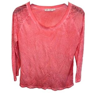 Raffi cotton pink 3/4 Sleeve Top size medium